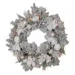 Pre Decorated Mixed White Christmas Wreath 75CM