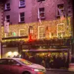 Connectable LED curtain lights 3m drop warm white with ice white flash Doheny Nesbitt Pub