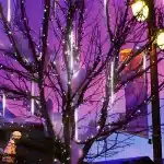 Falling icicle light effect 5 snow tubes 100CM for outdoor Christmas displays