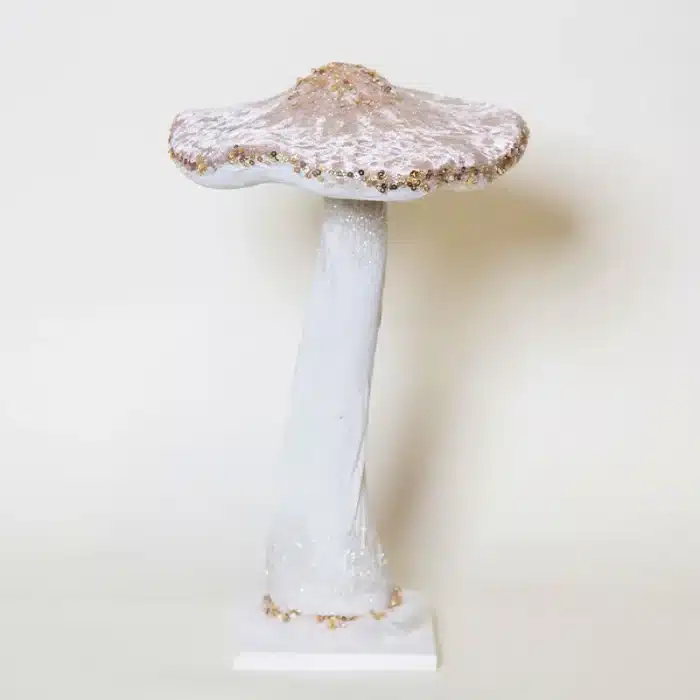 Large Champagne Mushroom Christmas Tabletop Decoration