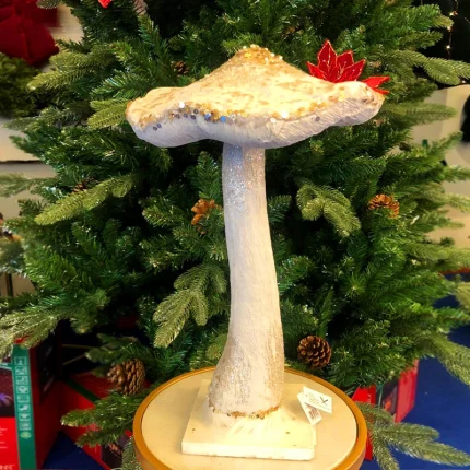 Large Champagne Mushroom Christmas Tabletop Decoration