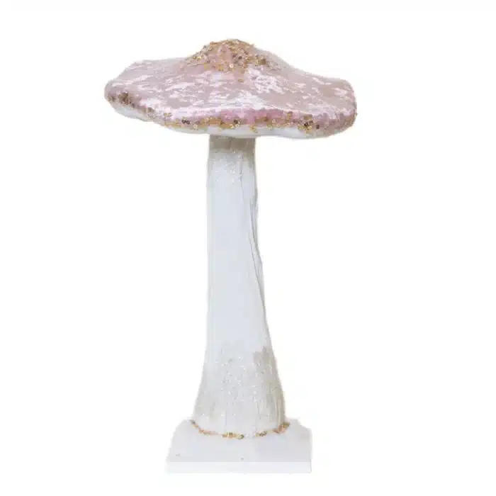 Large Pink Mushroom Christmas Tabletop Decoration