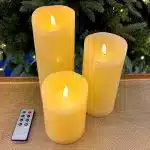 Set of 3 Battery Operated Ivory Christmas Candles