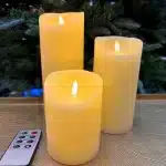 Set of 3 Battery Operated Ivory Christmas Candles