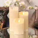 Set of 3 Battery Operated Ivory Christmas Candles