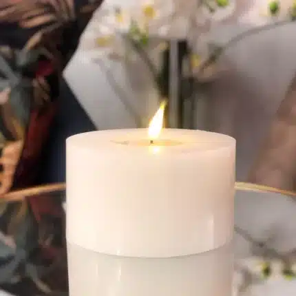 White Battery Operated Christmas Wax Candle