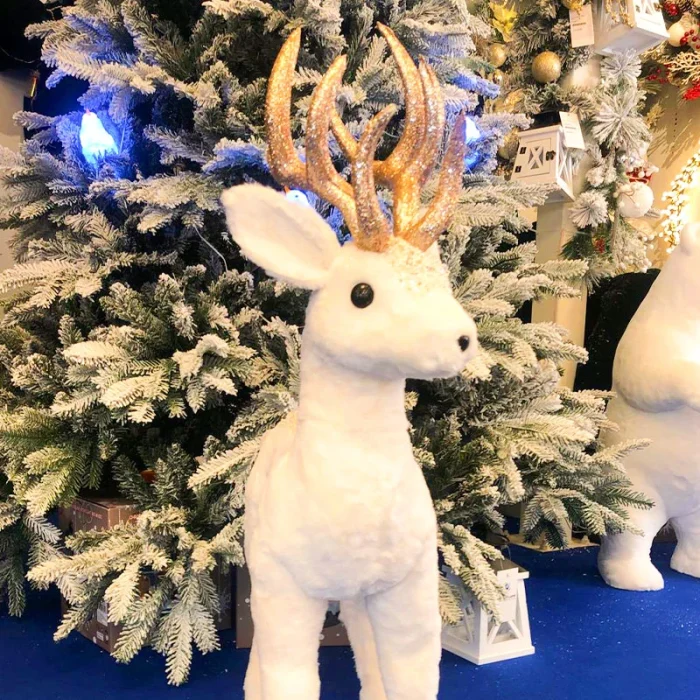 White Standing Deer Christmas Decoration