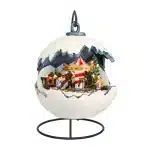 Snowball Christmas Village Scene With Carousel Table Top Decoration