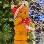 Teddy Bear With Baubles Christmas Table Top Decoration