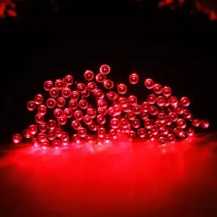 100 LED red battery operated outdoor Christmas lights LEDs display