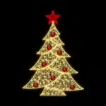 2D red star tree Christmas decoration for outdoor use