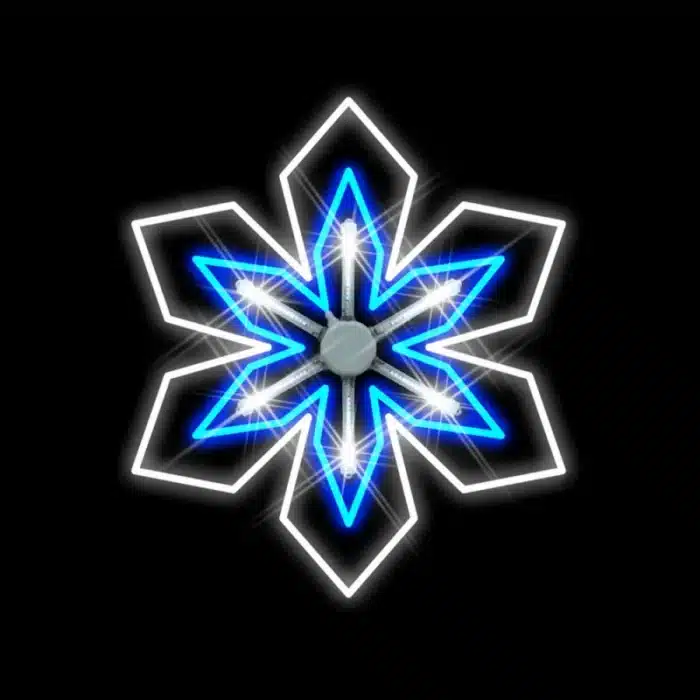 Blue snowflake with chasing effect 2D Christmas decoration for outdoor use