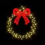 Christmas wreath with red bow 2D decoration for outdoor use