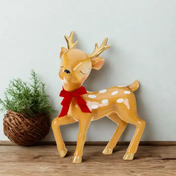 Vintage Bambi reindeer Christmas decoration gallery image