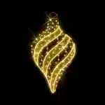 Warm white Christmas bauble 2D decoration for outdoor use