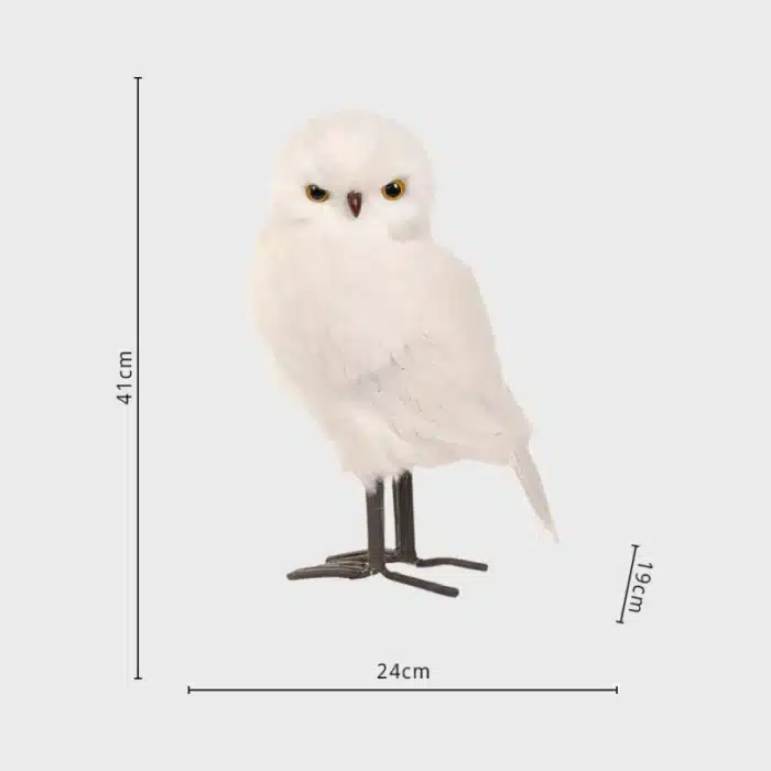 Winter furry owl with smooth head Christmas decoration dimensions