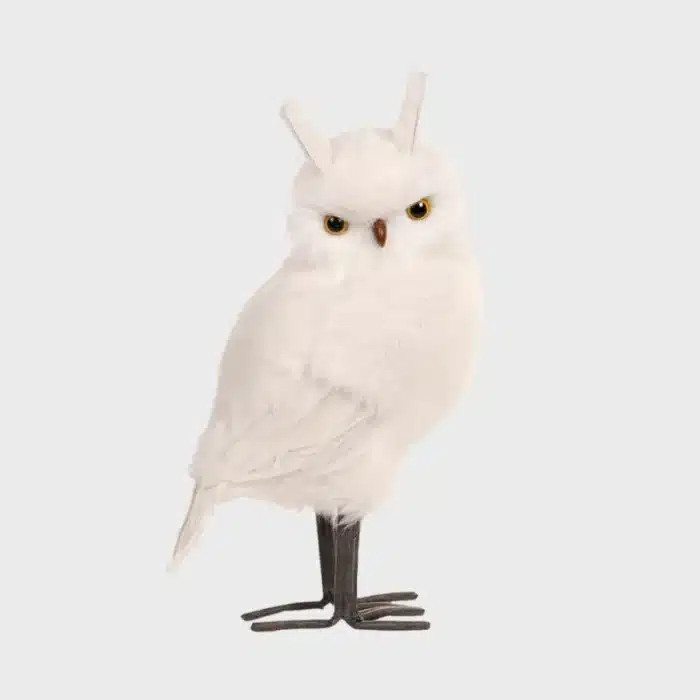 Winter furry owl with pointed ears Christmas decoration product image