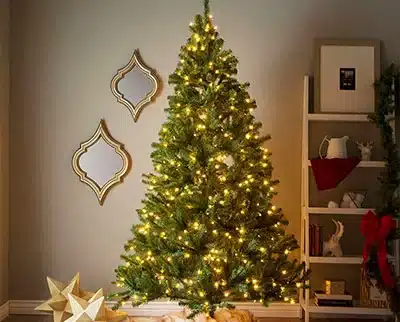 Artificial Christmas trees prelit for indoor and outdoor use