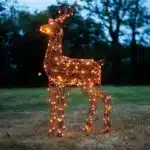Christmas Wicker Reindeer With Timer Outdoor Decoration