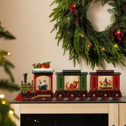 Christmas train water spinner table decoration display