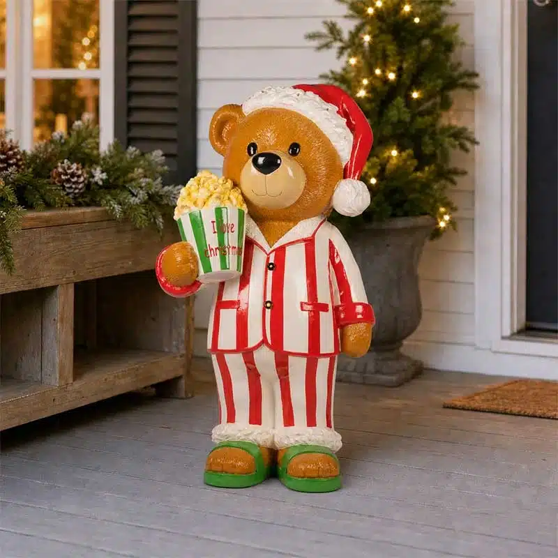 LED-Bear-with-Popcorn-Christmas-Decoration-Indoor-Display LED bear with tub of popcorn Christmas decoration indoor display